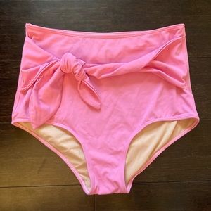 KORTNI JEANE TIE-UP-FRONT HIGH RISE BOTTOMS- LIGHT PINK